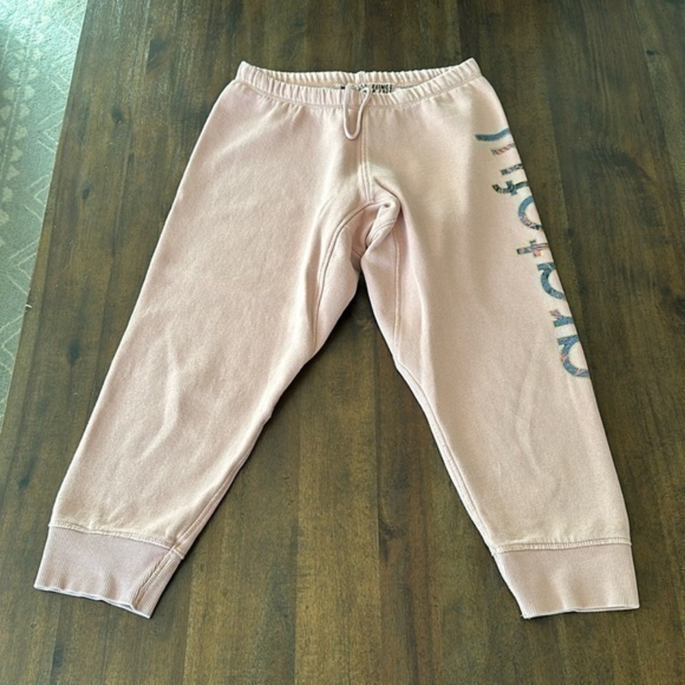Spiritual Gangster Pale Pink Cropped Sweatpants with Side Logo